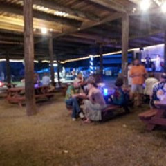 a group of people standing in front of a building