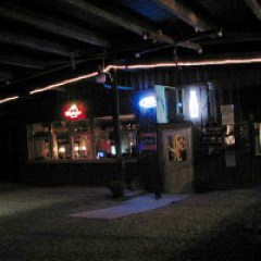 a lit up city at night