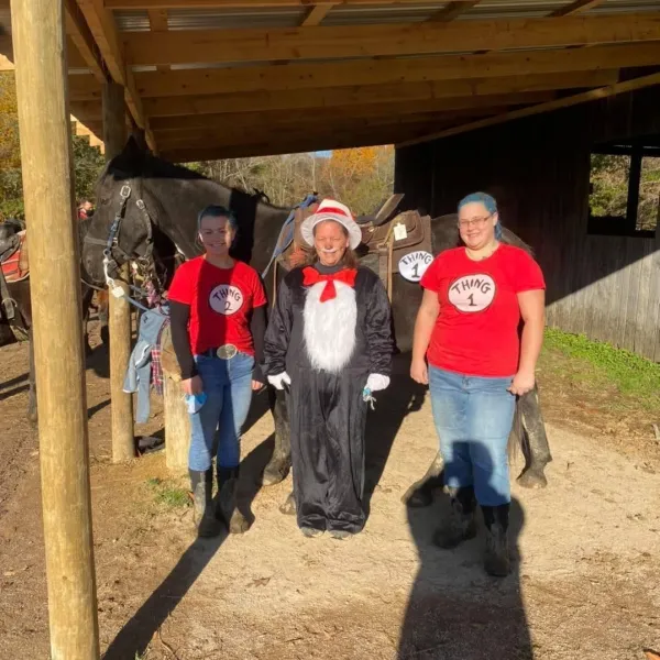 a group of people wearing costumes