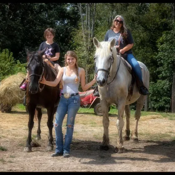 a person riding a horse