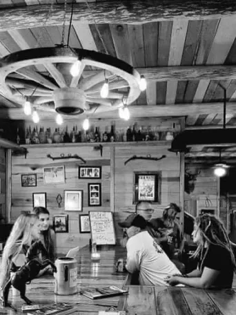 a group of people in a store